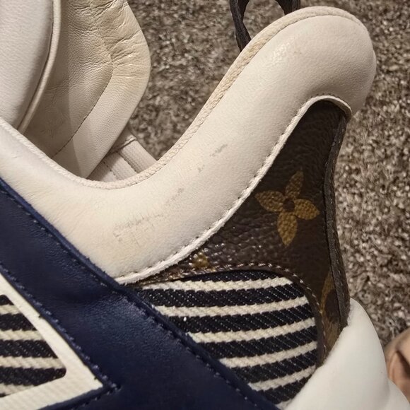 Louis Vuitton Louis Vuitton Blue Monogram Canvas and Fabric Archlight Low Top Sn - Picture 13 of 13